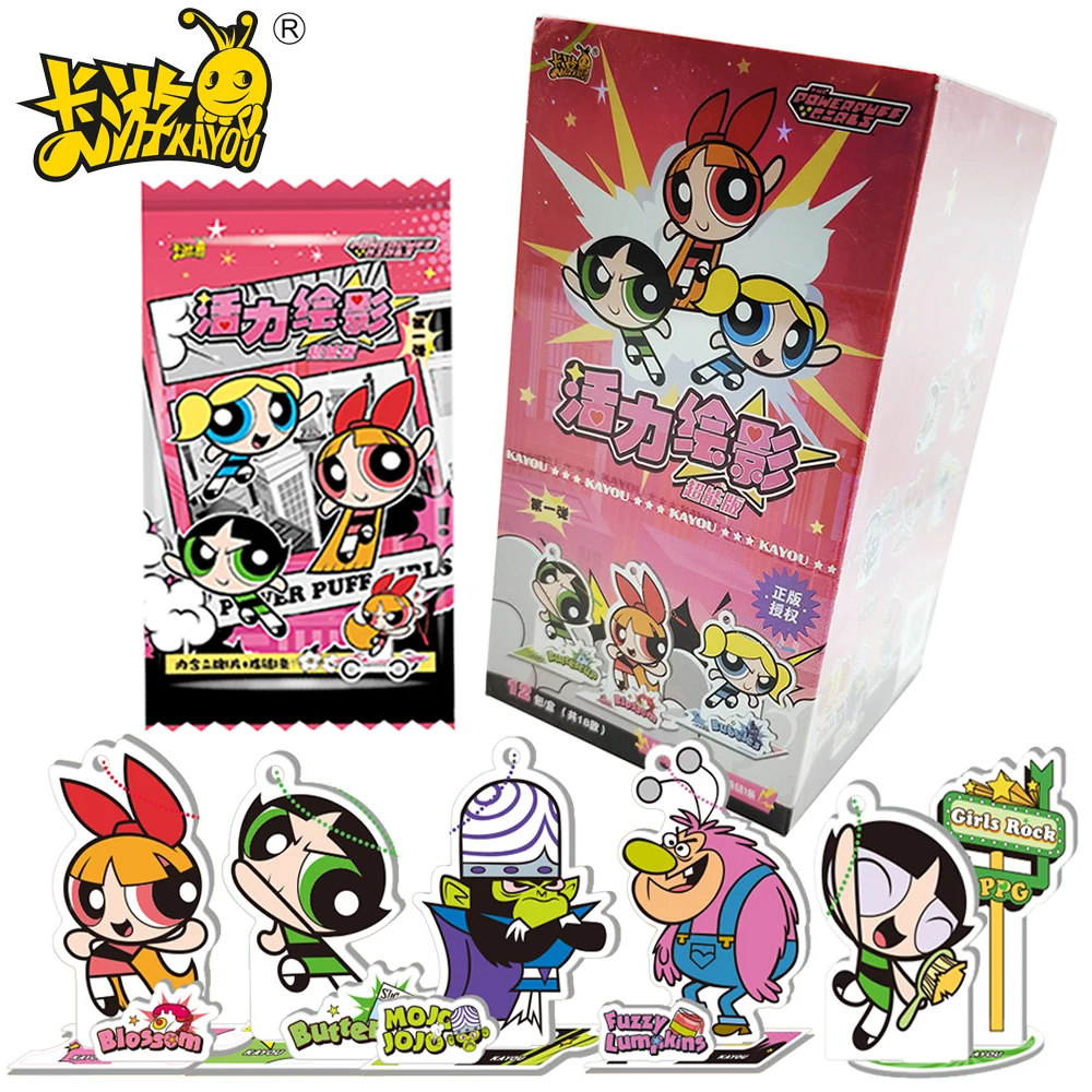 

New Genuine Kayou The Powerpuff Girls Animated Protagonist High Quality ACG Stand Acrylic Ornaments Children Cherish Gifts Toys
