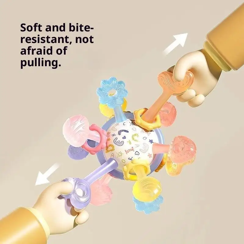 

1 шт., шарик-прорезыватель Manhattan, силиконовая игрушка для рук, детская головоломка для раннего образования для мальчиков и девочек