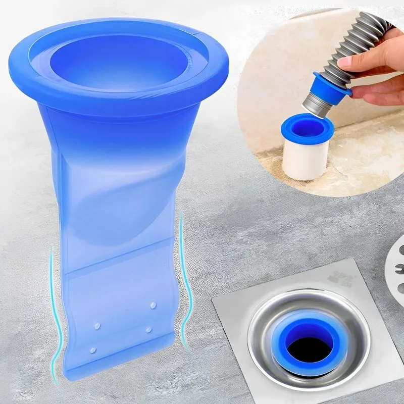 Tubo de alcantarillado con núcleo de silicona, núcleo interno redondo, cocina, suelo de inodoro, desagüe del fregadero del baño, desodorante, filtro de flujo trasero antiolor