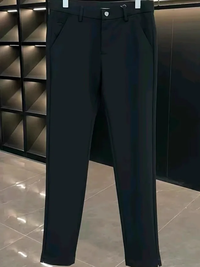 New Arrival Men's Comfortable Fashionable Casual Pants Autumn Winter Business Style Small Footed Pants Slim Fit No Ironing Re...