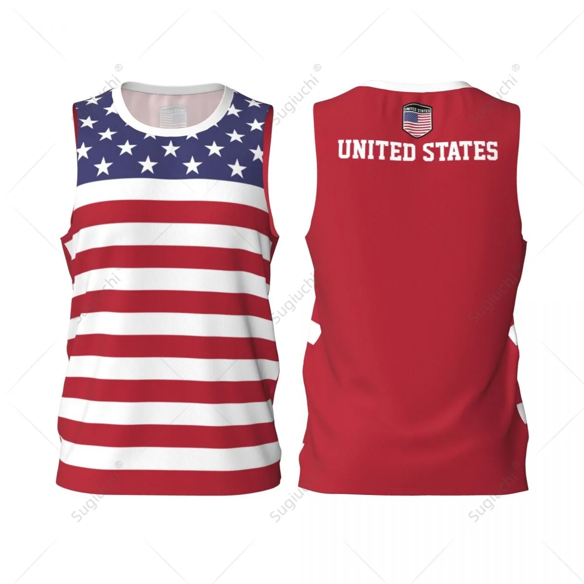 United States Flag Men Basketball Sports Jersey Running Fitness Multifunction Sleeveless tshirt Exclusive Custom Name Nunber