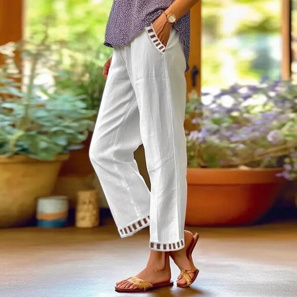 

Women Straight-leg Sweatpants Summer Casual Pants Stylish Women's Casual Pants with Elastic Waist Wide Leg for Streetwear
