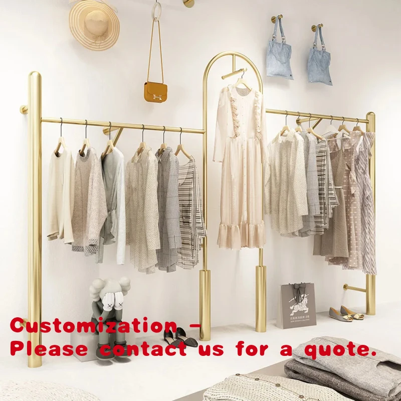 custom.Women Clothes Store Wall Mounted Clothing Display Stand Shelf Boutique Garment Hanging Racks