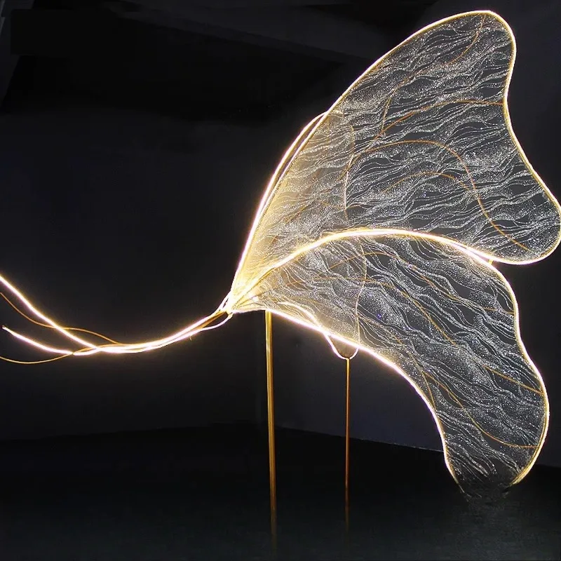 New wedding props wrought iron mesh butterfly background wings large stage wedding screen decoration ornament