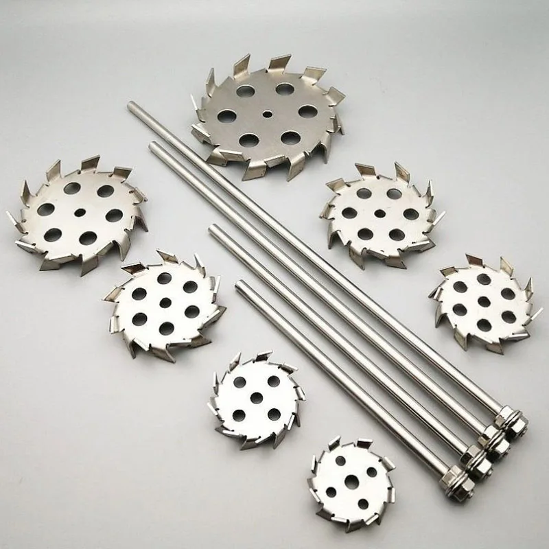 1 Set Stainless Steel Sawtooth Type Dispersing Blade SUS304 Stirring Disc Dispersing Paddle with Guide Hole