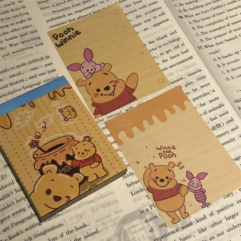 70 Pages Disney Stitch Notebook Cartoon Winnie The Pooh Practical Pattern Diary Colored Paper Sticky Note Children‘s  Prize Gift