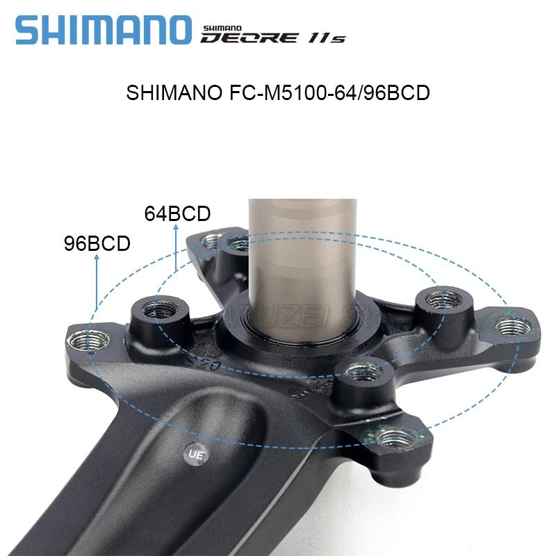 オリジナルシマノ DEORE FC M5100 クランクセット 1x11 スピード MTB