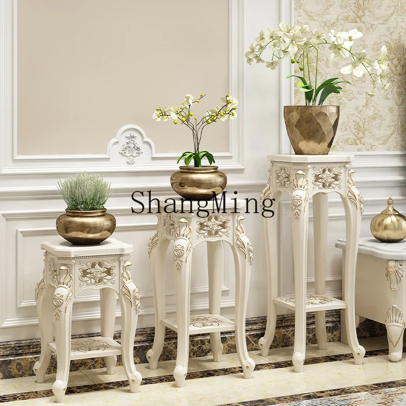 

LXY floor-to-ceiling multi-layer flower pot rack balcony living room imitation solid wood flower pot rack