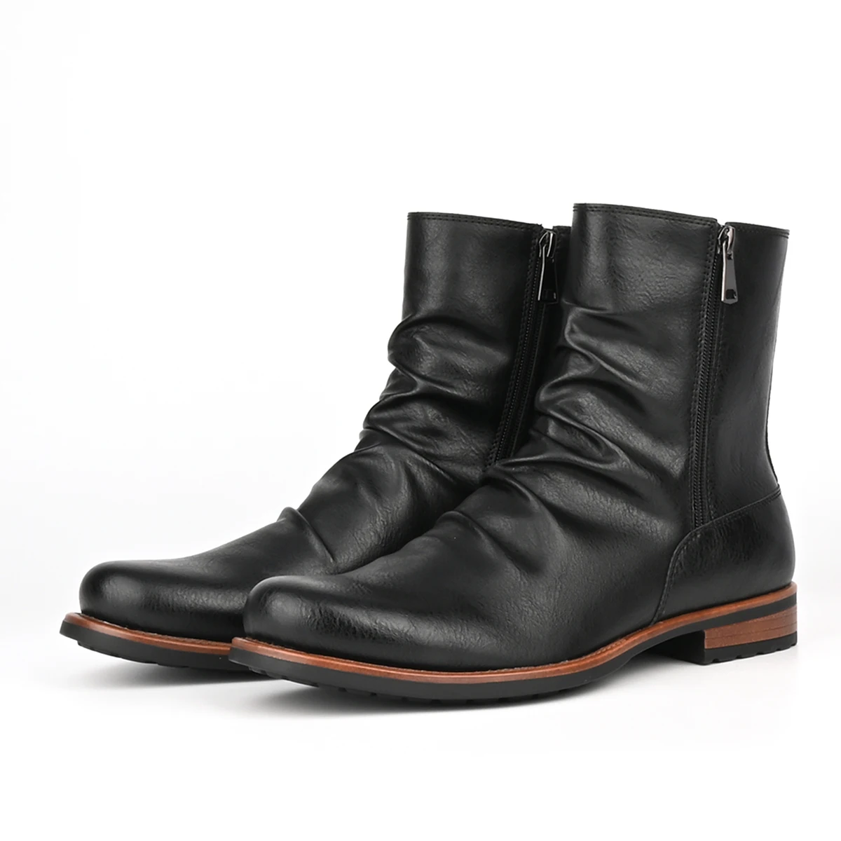 Men's British Style Low-Heeled Retro Boots for Everyday Casual Wear