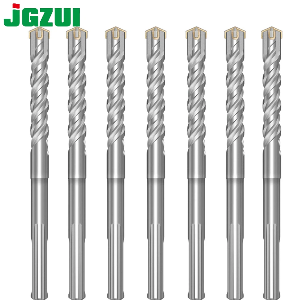 JGZUI SDS Max Cross Tip Hammer Drill Bit Extended Length Impact Drill Bit For Concrete Cement Wall Through Hole Drilling Masonry