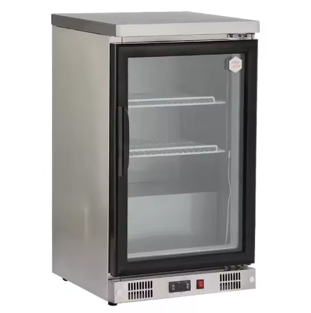 90L مكافحة الأعلى باب زجاجي بار عرض الفريزر الصغير للبيرة