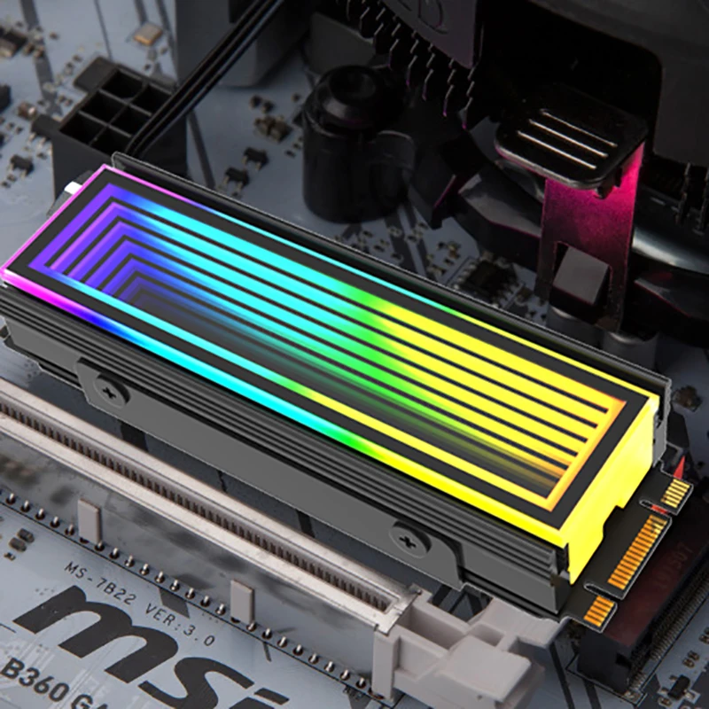 5v argb sync pc 2280 ssd m2 kühler pc rgb m.2 nvme kühler hoch effizienter kühler endloser abgrund effekt gaming entertain ment