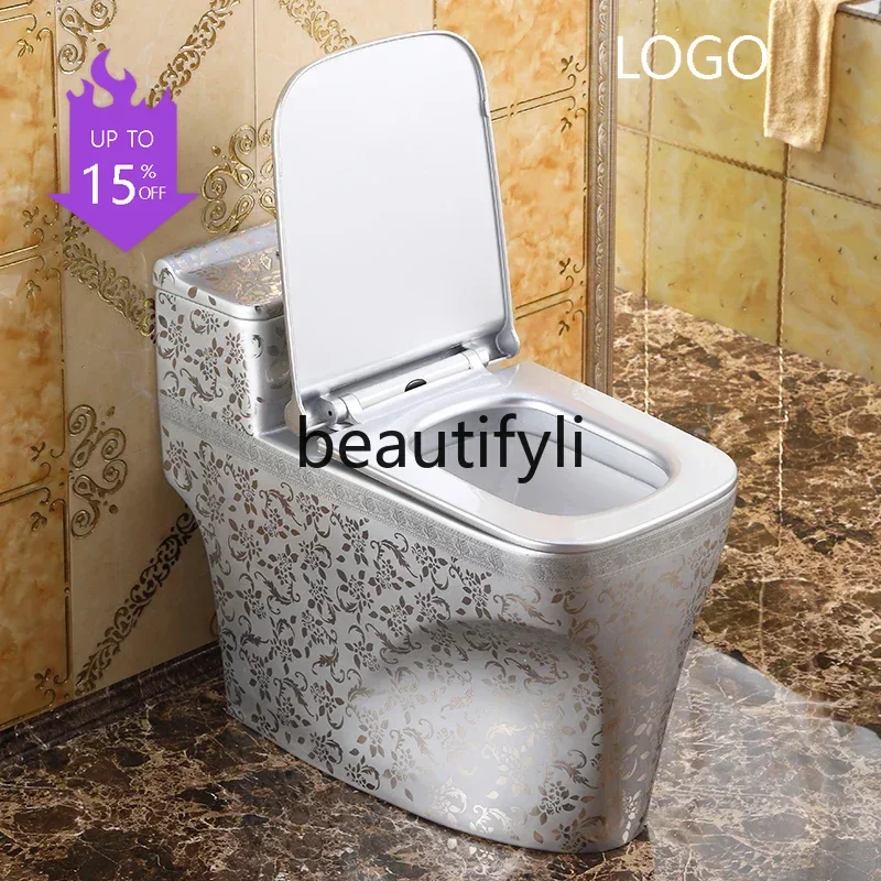 

P Household creative Nordic retro flush toilet silver toilet siphon water-saving deodorant
