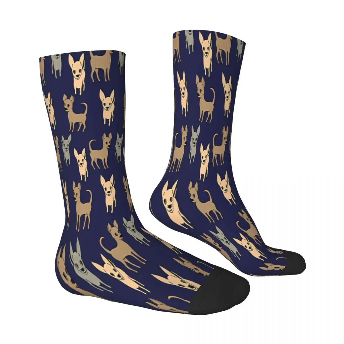 Chihuahua Chihuahuas Navy Blue Animal Socks Male Mens Women Autumn Stockings Polyester