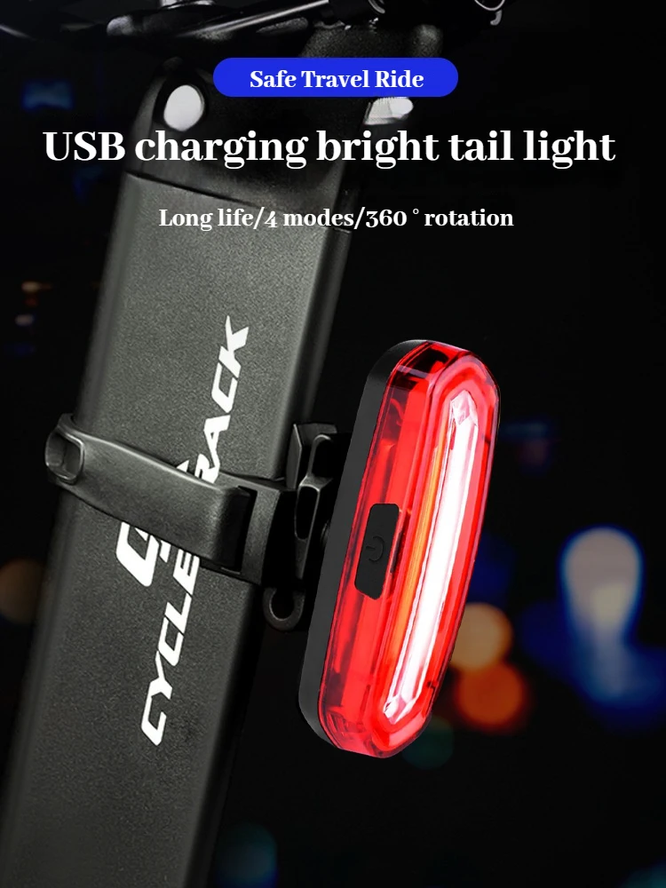 AliExpress USB Rechargeable LED Bicycle Taillight Red Bike Rear Light Cycling Warning Light Mountain Bicycle Lamp