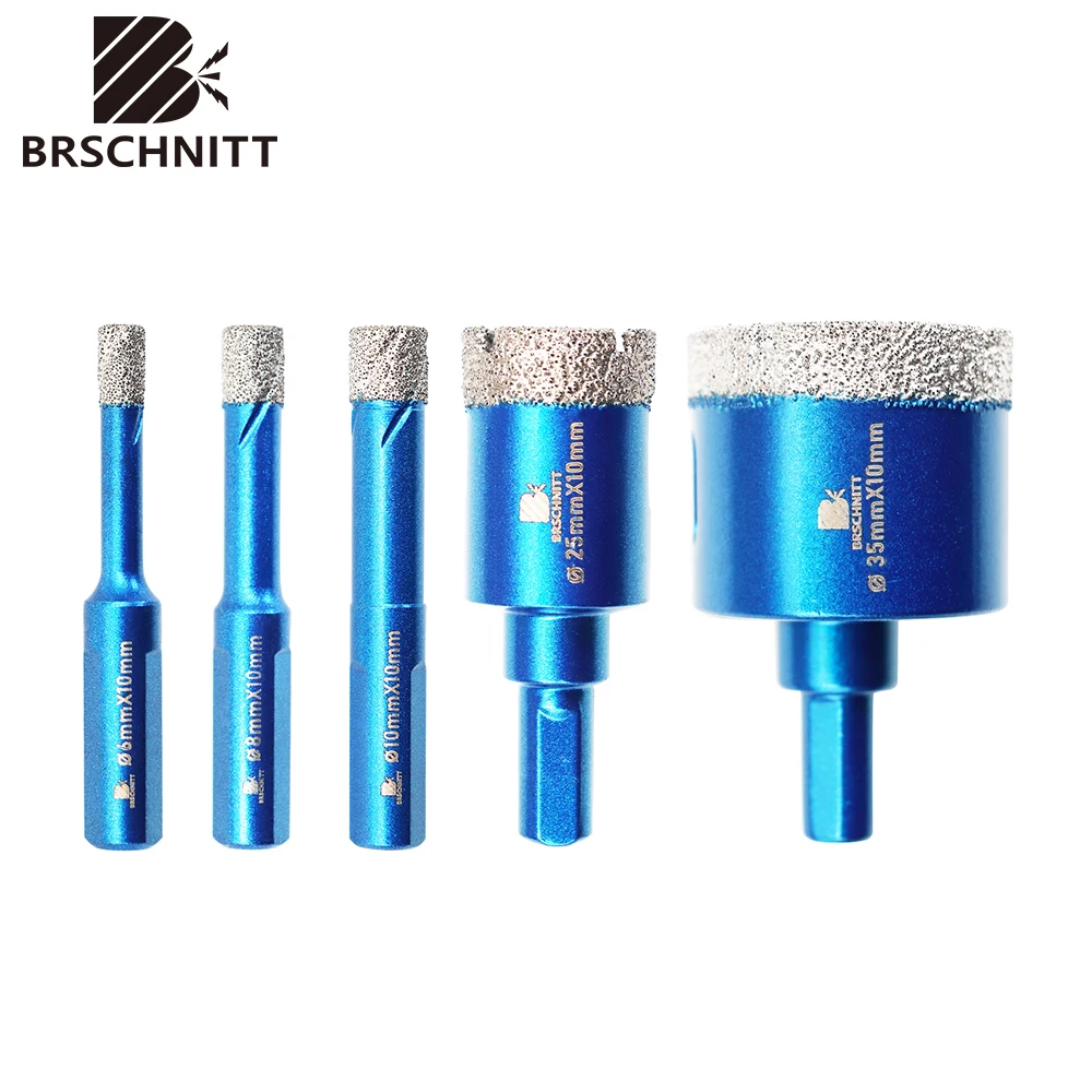 

BRSCHNITT-Diamond Drilling Bits Tile Cutter Hole Saw Drill for Drilling Ceramic Marble Granite, Triangle Shank Dia 6-100mm, 1PC