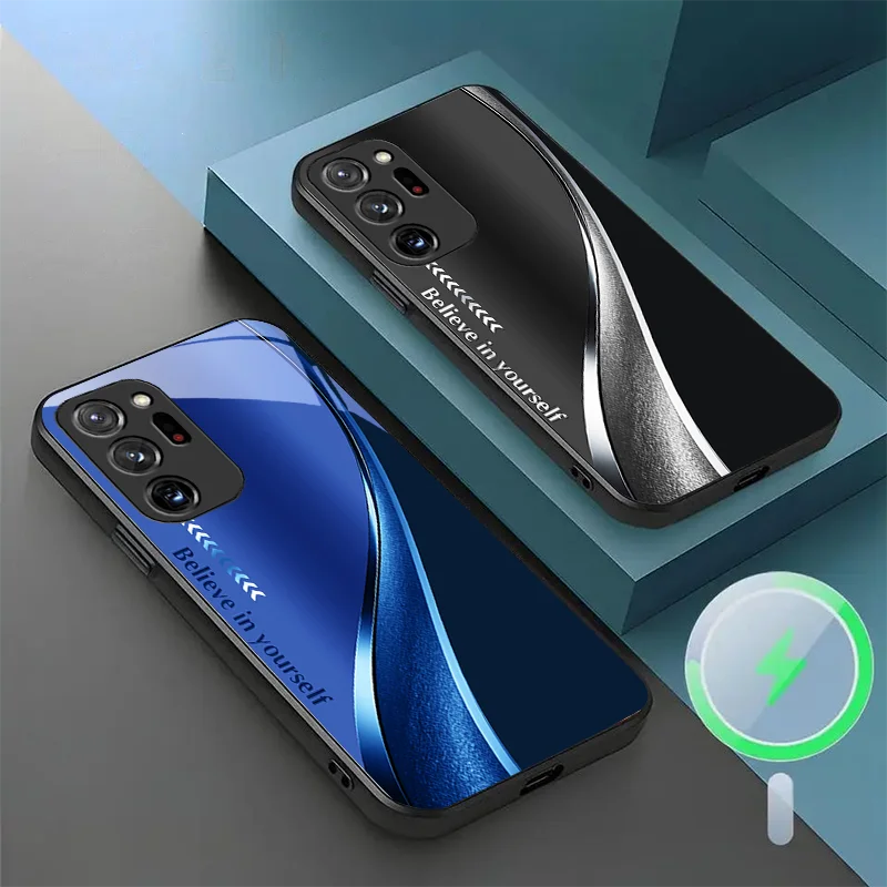 

for Samsung Note 20 PLUS 23 25 Edge 26 Ultra 4 5 G S 22 FE 24 21 magnetic glass phone case flowing light dark bold fashion patte