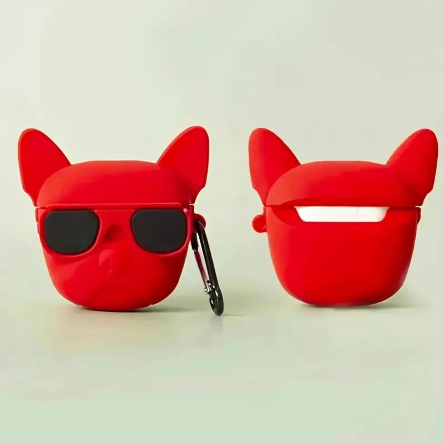 

1pc Cute and Adorable Red Dog Shape Wireless Earphone Shell for Airpods 1/2/3 Pro with Durable PVC Protection Cover - Lovely Pet