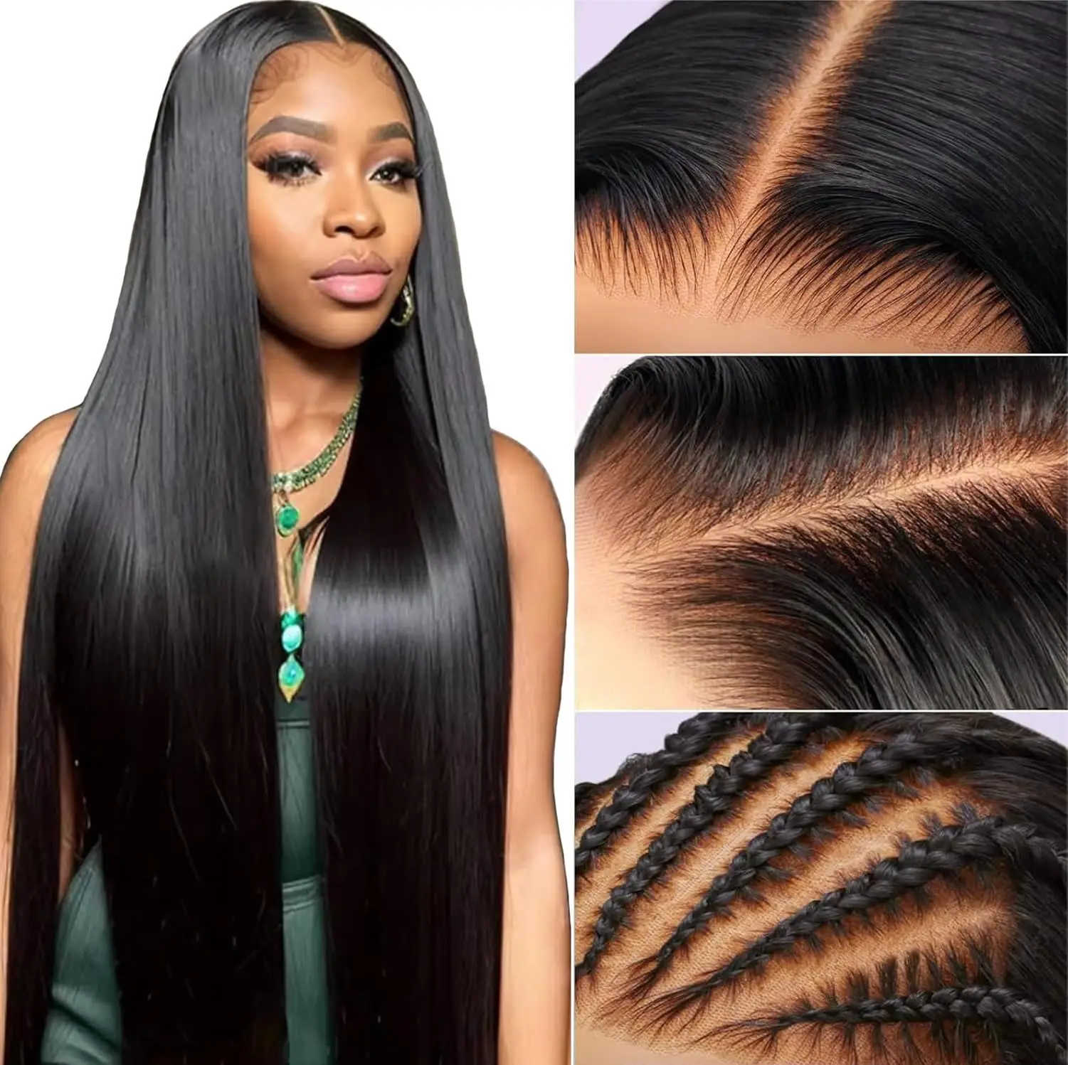 13x4 Human Hair Pre Plucked Bone Straight Lace Frontal Wigs 4x4 Brazilian Transparent Lace Closure Wig 13x6 Wigs For Women 180%