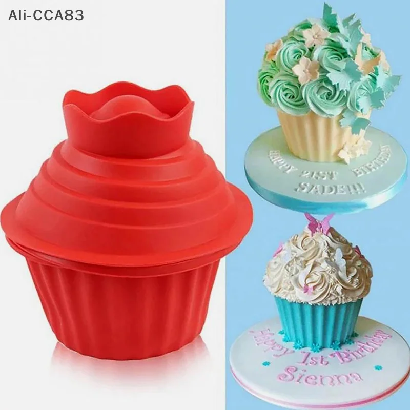 

High Quality Silicone Giant Cupcake Mold,3 PCS Big Top Cupcake Silicone Mould,Heat Resistant Bake Tools Baking Maker
