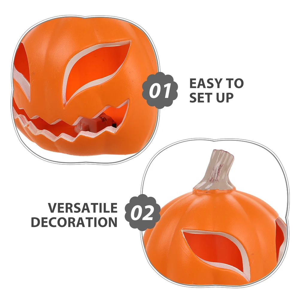 2 قطعة فانوس اليقطين للهالوين كبير متوهج فريد من نوعه ديكور مضاء مجوف لحفلات عرض النوافذ للبيع بالتجزئة #5