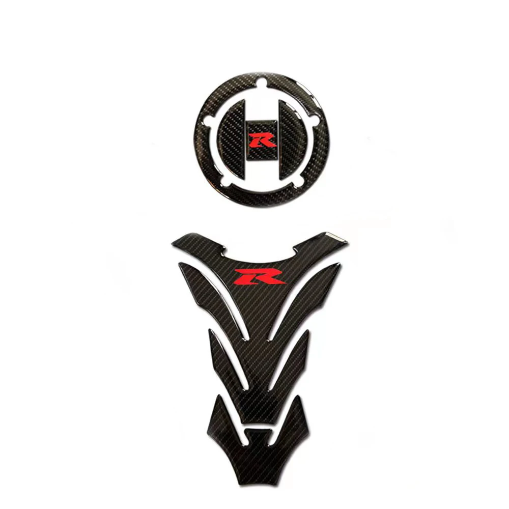 Para suzuki GSX-R gsxr 1000 2007-2008 gsxr 750 600 2006-2017 adesivo da motocicleta tanque almofada capa de gás braçadeira tripla decalque de carbono