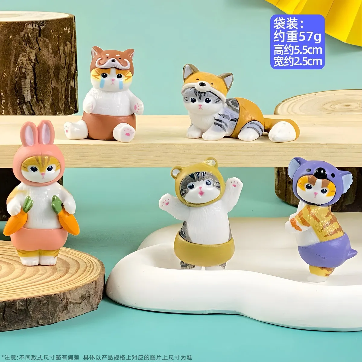 Mofusand Series Hairy Party Seafood Cat Box Handmade Cartoon Creative Style Trendy Play Ornament Surprise Birthday Gift Toys