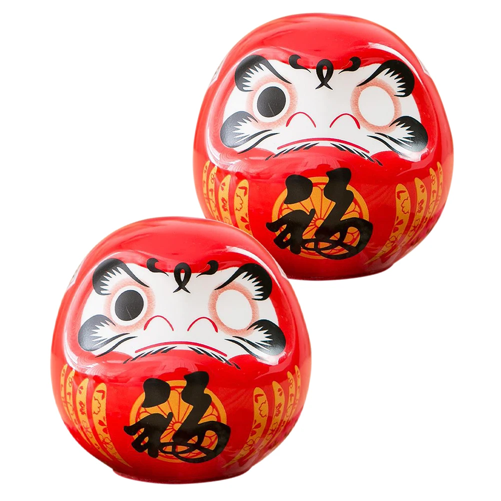 

2Pcs Japanese Inspired Porcelain Sculpture Wealth Attracting Decoration for Business Entrance Home Interior Table Display