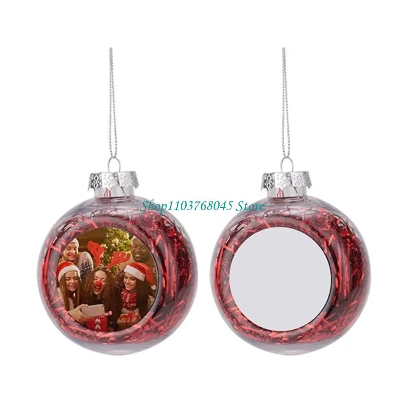 R53F Sublimation Blank Christmas Ball Pendant for Thermal Transfer Photo Printing Festive Home Decorations New Year Gift