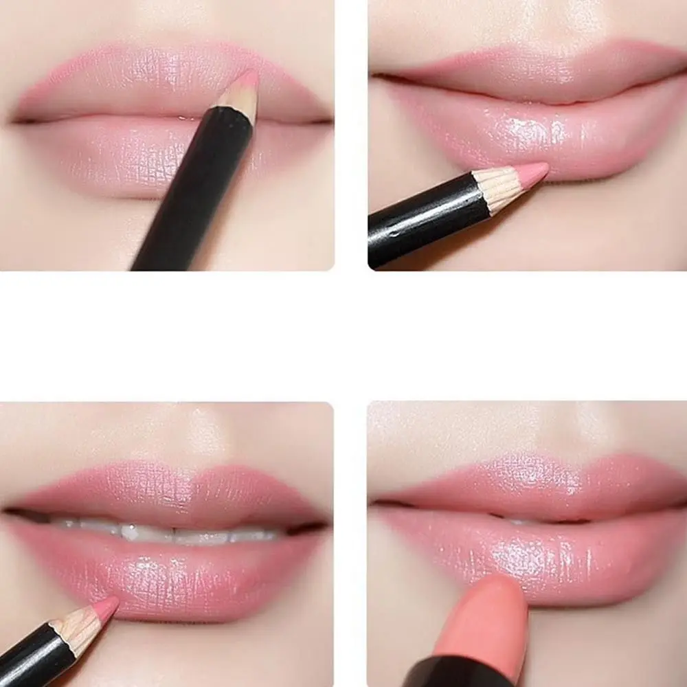ผสมร้อนไม้ลิปสติก Professional ชิ้นชิ้นสีเครื่องมือแต่งหน้า Lipliner Lip Liner กันน้ํา