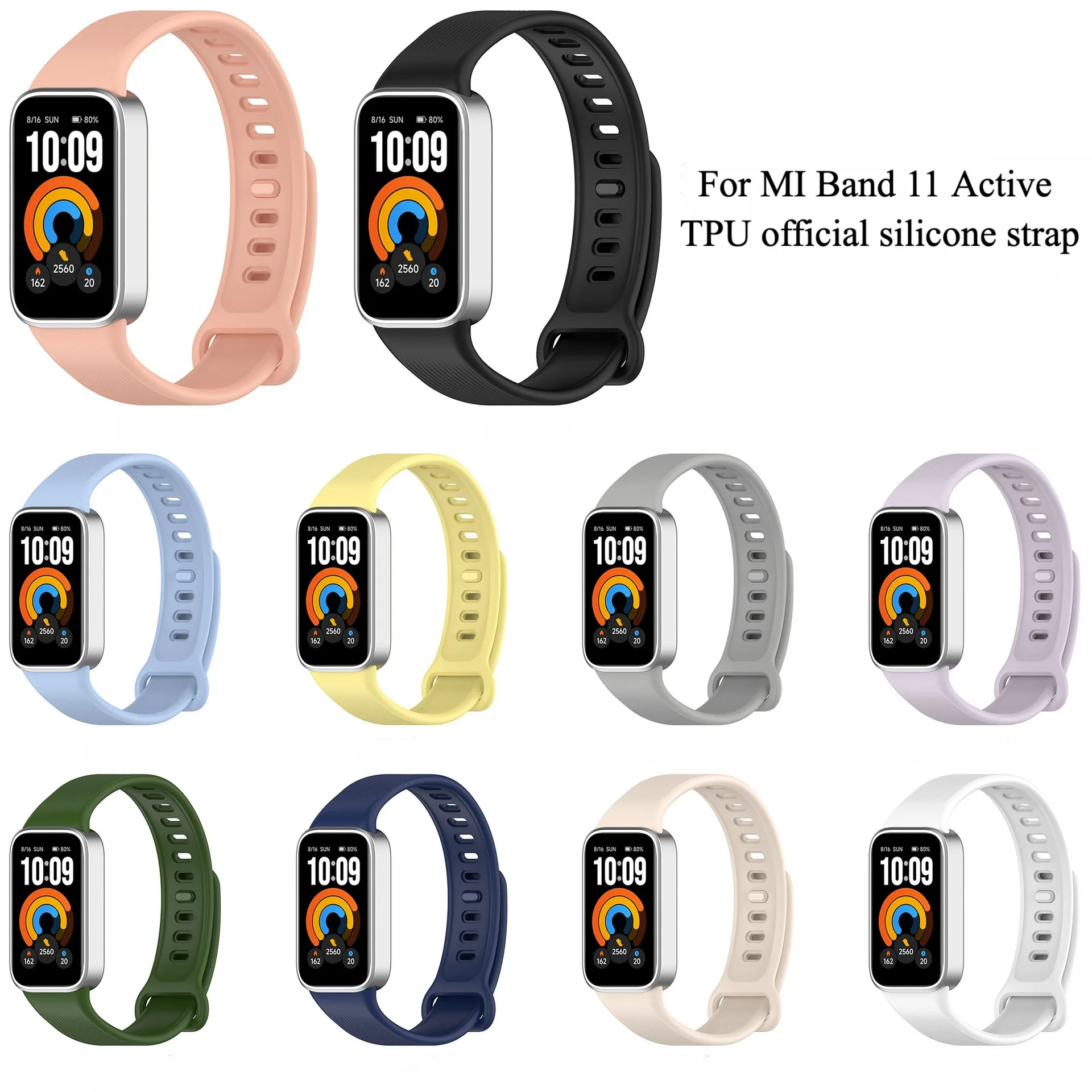 Silikonarmband für Xiaomi Smart Band 11 Active, TPU-Armband, wasserdicht, für Outdoor-Sport und Fitness