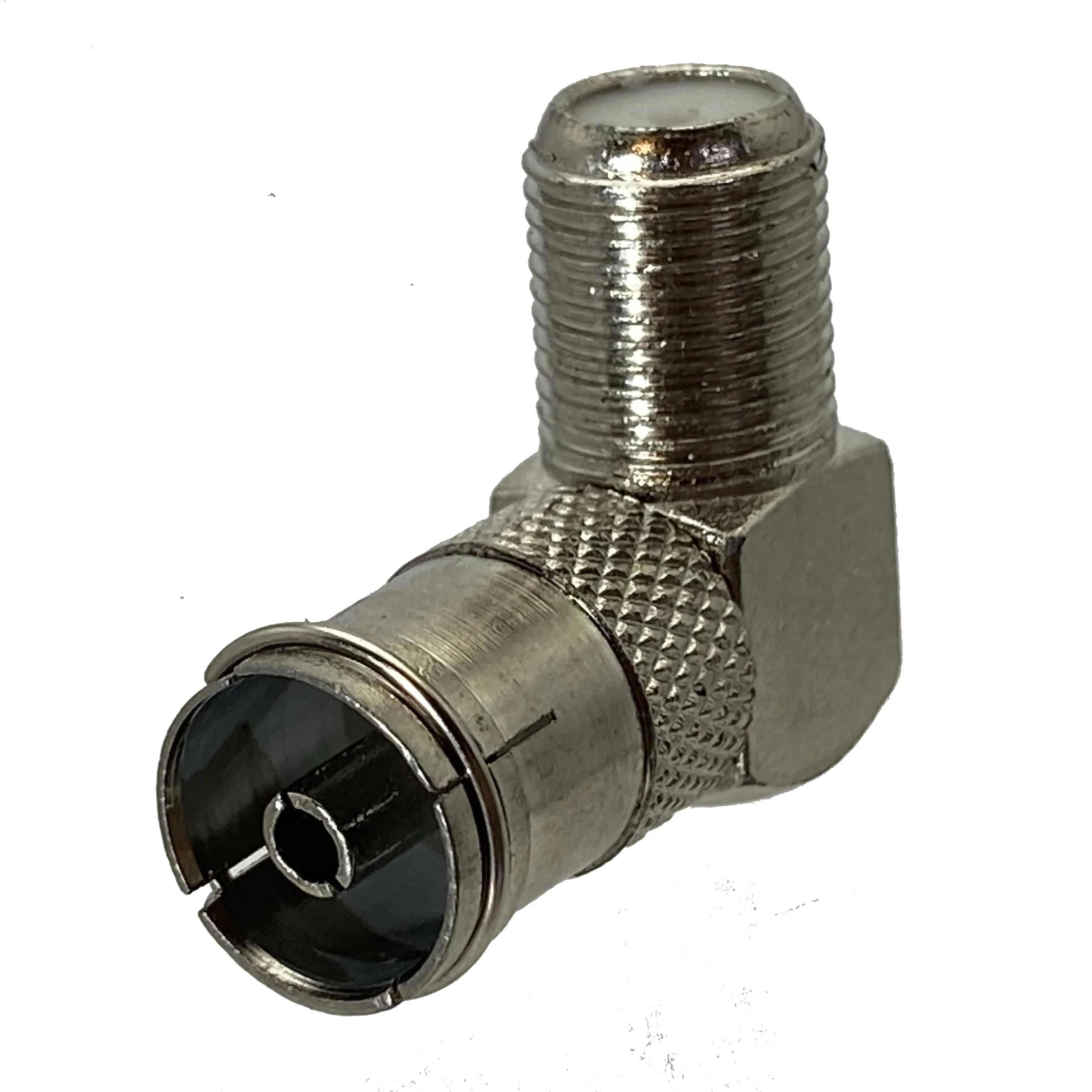 1Pcs F TV Female Jack to IEC PAL DVB-T TV 9.5mm Female right angle RF Coaxial adapter connector Wire Terminals