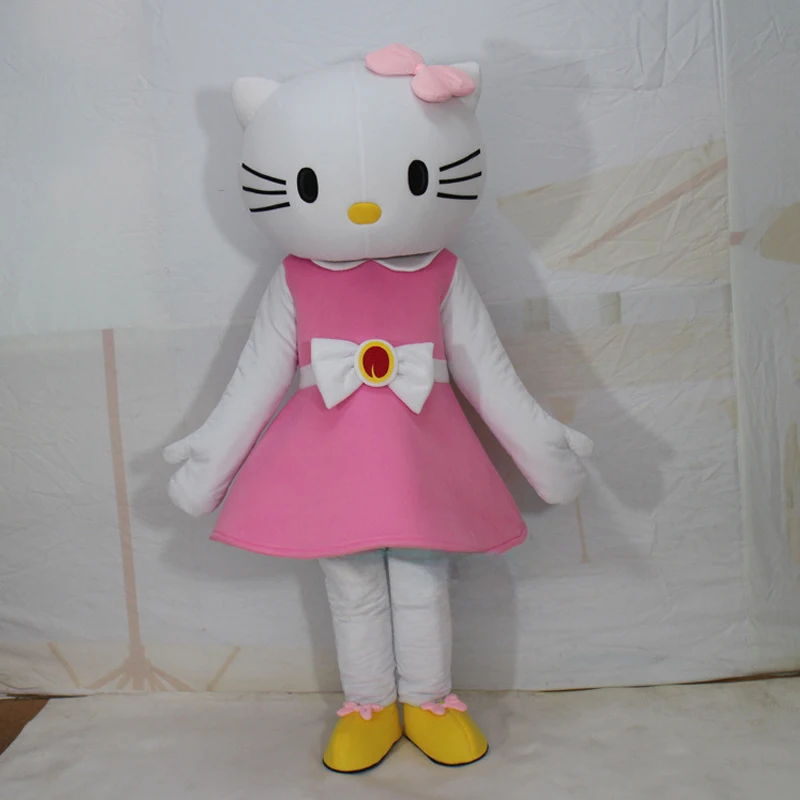 Hello Kitty Mascot Costume Pink Kitty Cat Cosplay Suits Advertising Ceremony Fancy Dress Party Animal Carnival Props