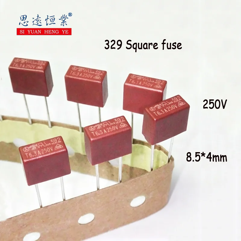 20PCS 392 square fuse 250V fuse slow-blow T 1A 2A 3.15A 4A 5A 6.3A 8.5*4mm