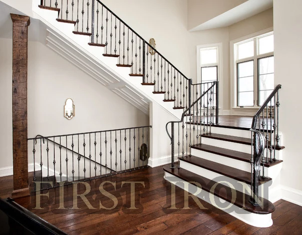 Barandilla de escalera de hierro forjado interior ornamental