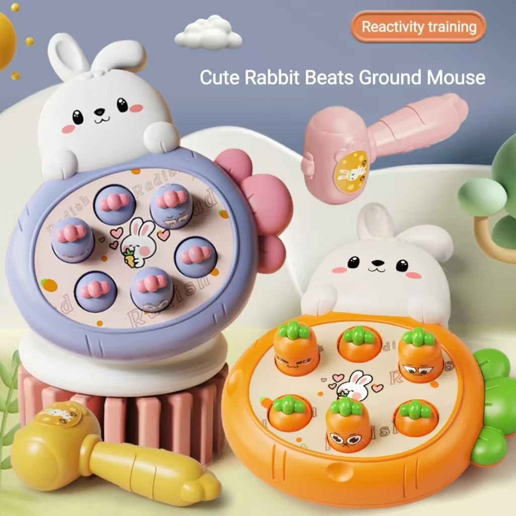 

Fun Bunny whack-a-mole with suction cup interactive board game for toddlers darling early childhood type percussion toys