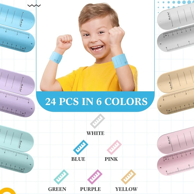 ZIZI 24 Pcs Silicone Memo Wrist Band Nurse Notepad Silicone Reminder Bracelet Waterproof Silicone Slap Bracelet