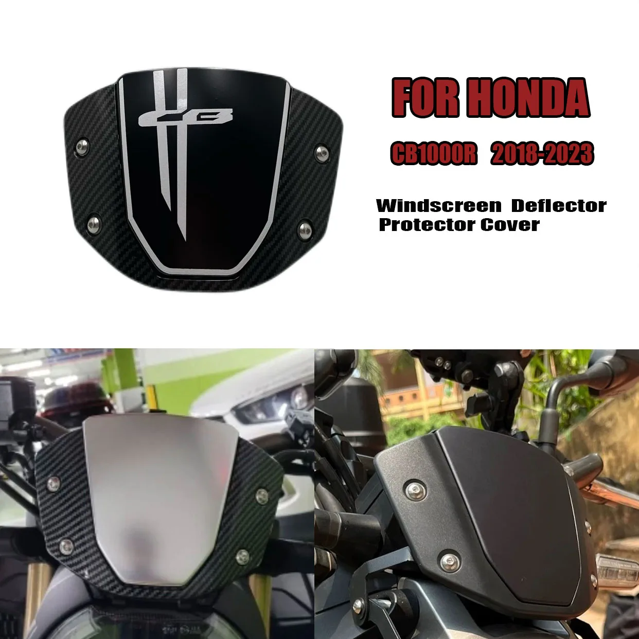 

Windshield Motorcycle Windscreen For Honda CB1000R 2018-2023 Front Sport Wind Deflector Protector CoverAccessories para moto