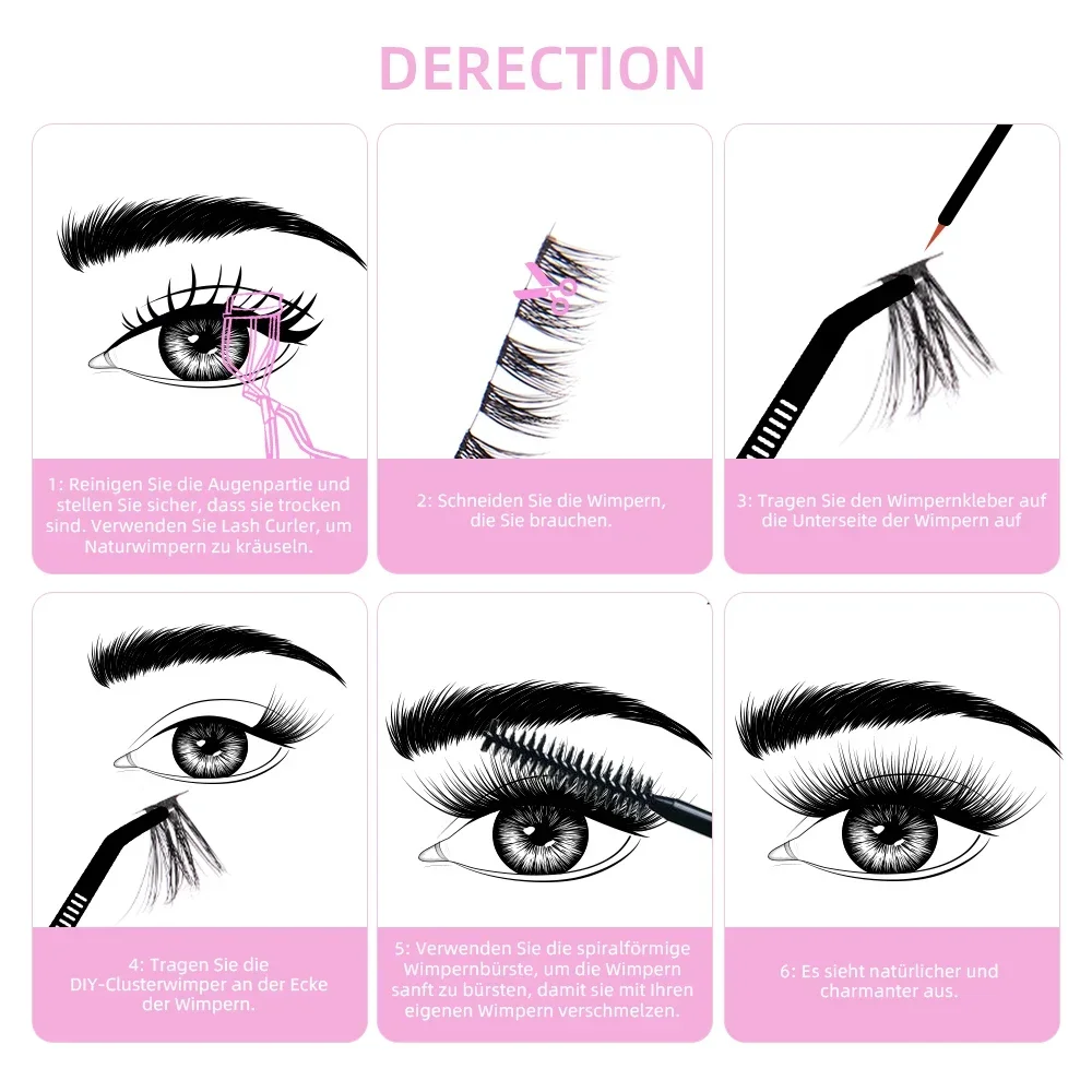 ARISON 3DFluffy Segmented Lashes DIY Cluster Lash Bundles Soft Strip Eyelashes Dramatic Ribbon Eyelash Makeup Tool For Wholesale