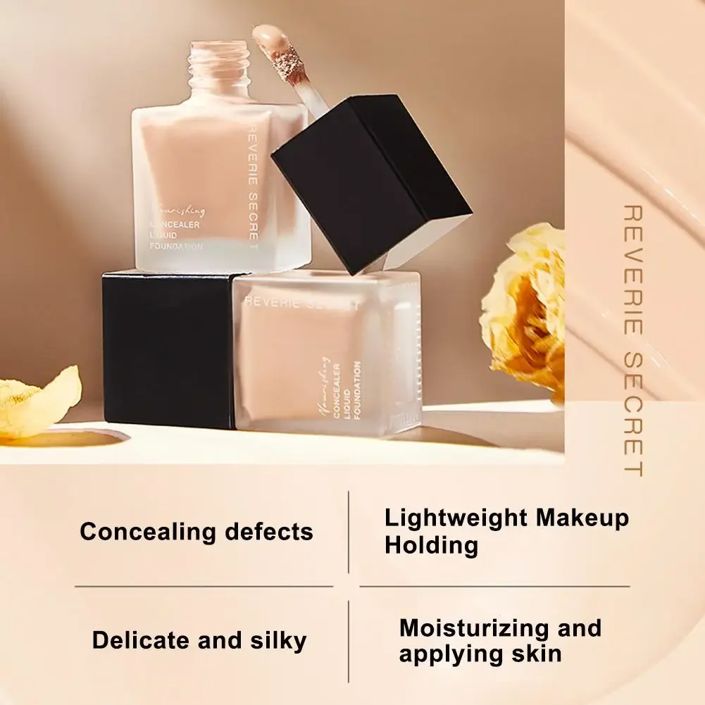 Heallor Liquid Foundation High Coverage Makeup Base Lasting Waterproof Makeup Concealer Foundation Makeup Female Foundation Bb C