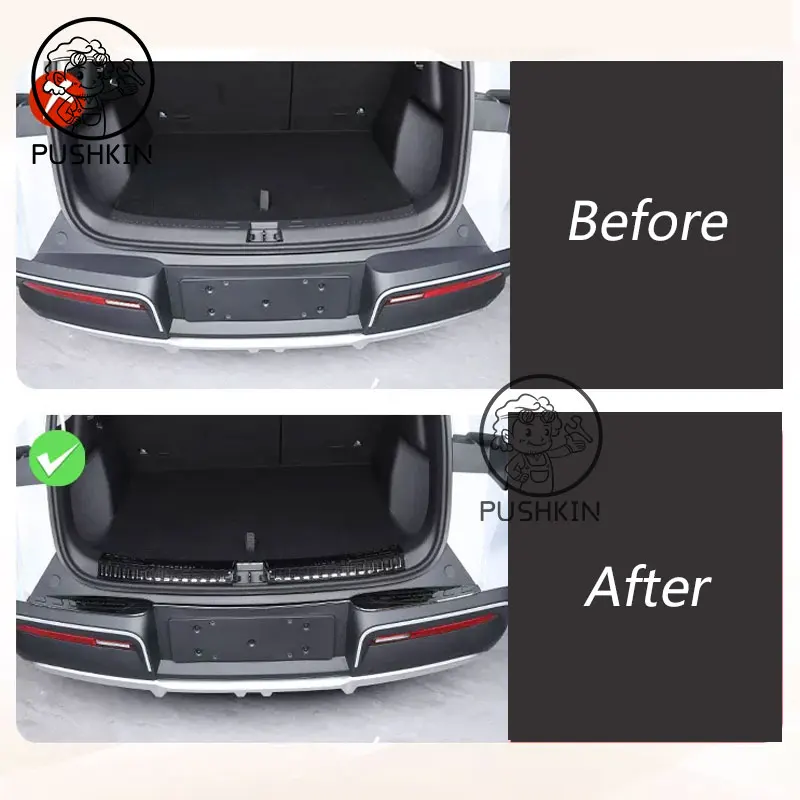 For BYD Yuan UP 2024 Auto Rear Bumper Foot Plate Trunk Door Sill Guard Protector Cover Car Rear Trunk Sill Cover