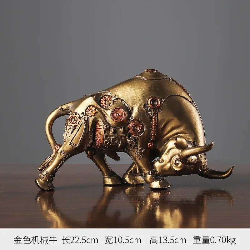 

Steampunk Bull Art Statues Resin Animal Figurines Interior Decor Living Room Sculpture Office Desktop Decoration Accessorie Item