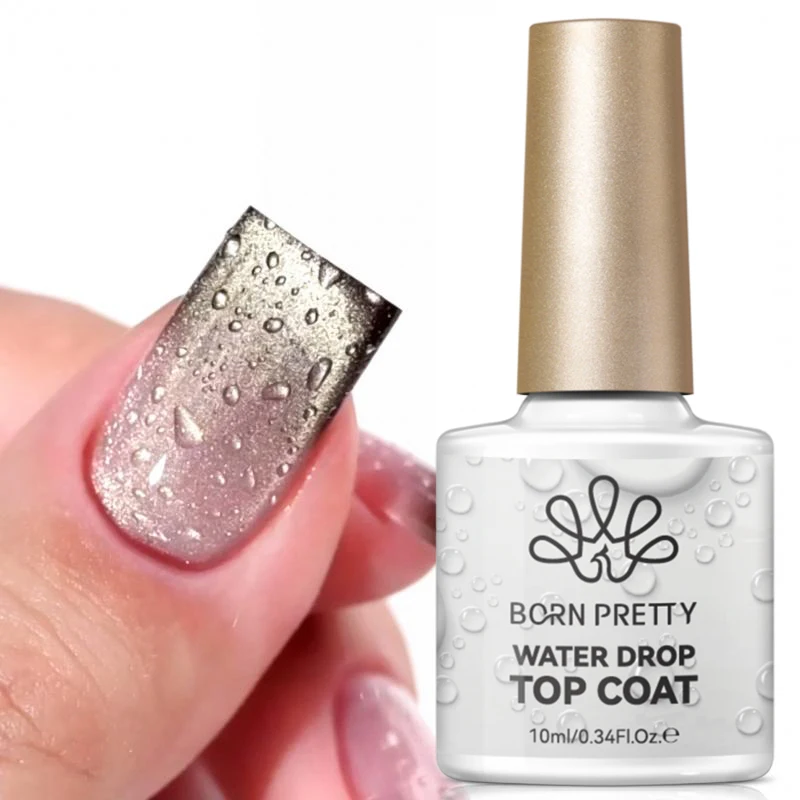BORN PRETTY 1/2 Stück Wassertropfen Top Coat Gel Nagellack Ohne Abwischen Super Top Coat Semi-Permanent UV LED Gel Maniküre Nägel