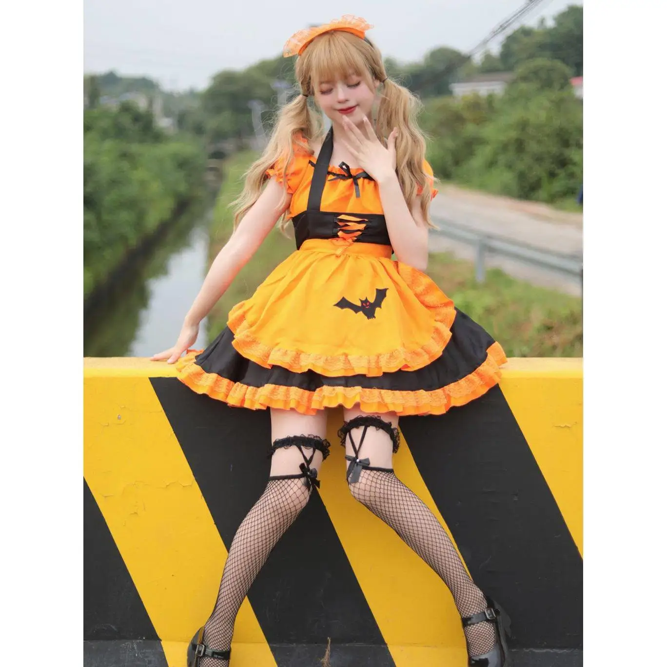 Halloween Maid Attire  Costume Women's Servant Outfit Bat  Clothing Stage Performance Ethnic Wear Spring 2023