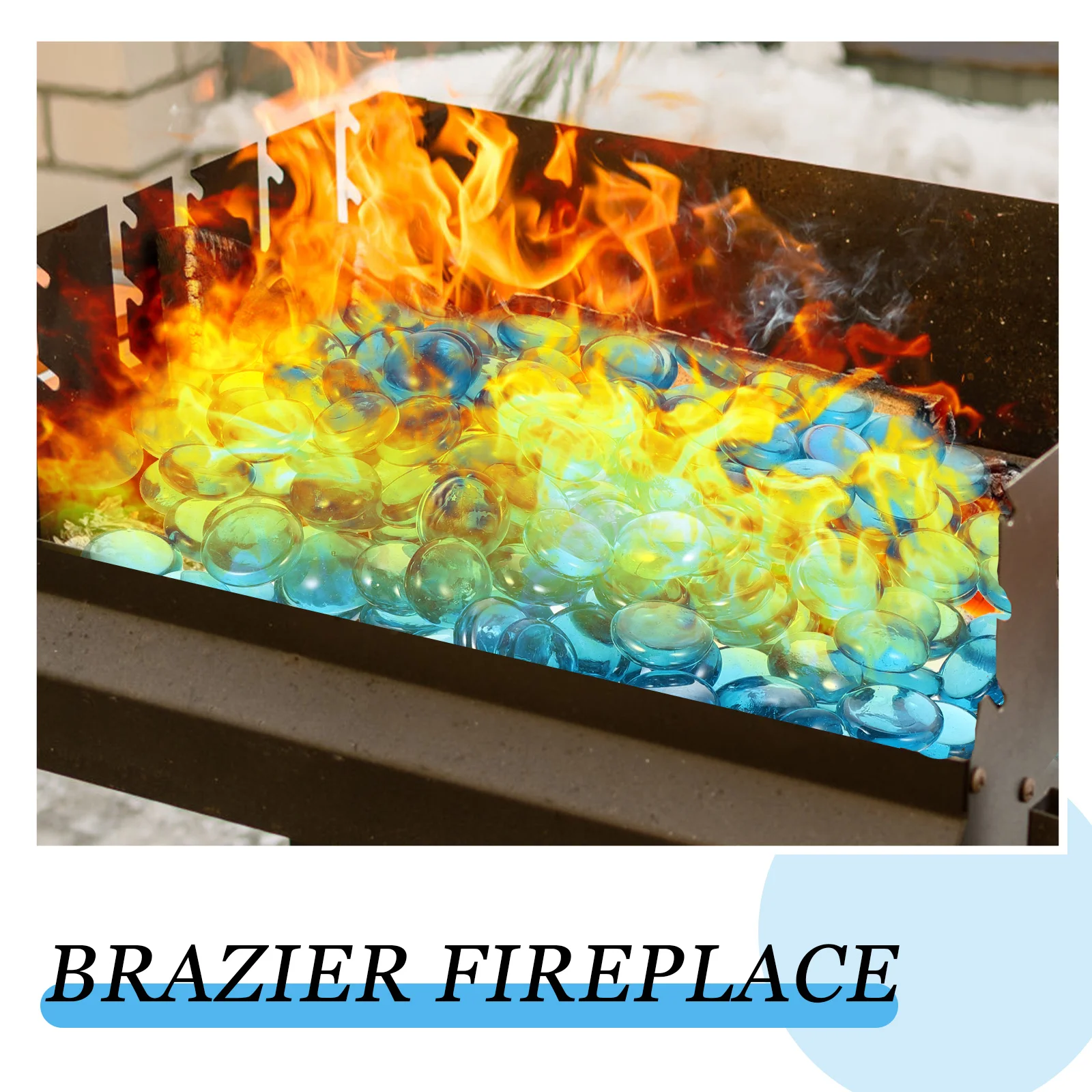 

1 Bag Of Fireproof Glass Beads 500G For Indoor Outdoor Fireplace Fire Pit Aquarium Fish Tank Decor Landscaping Diy Craft Gravel