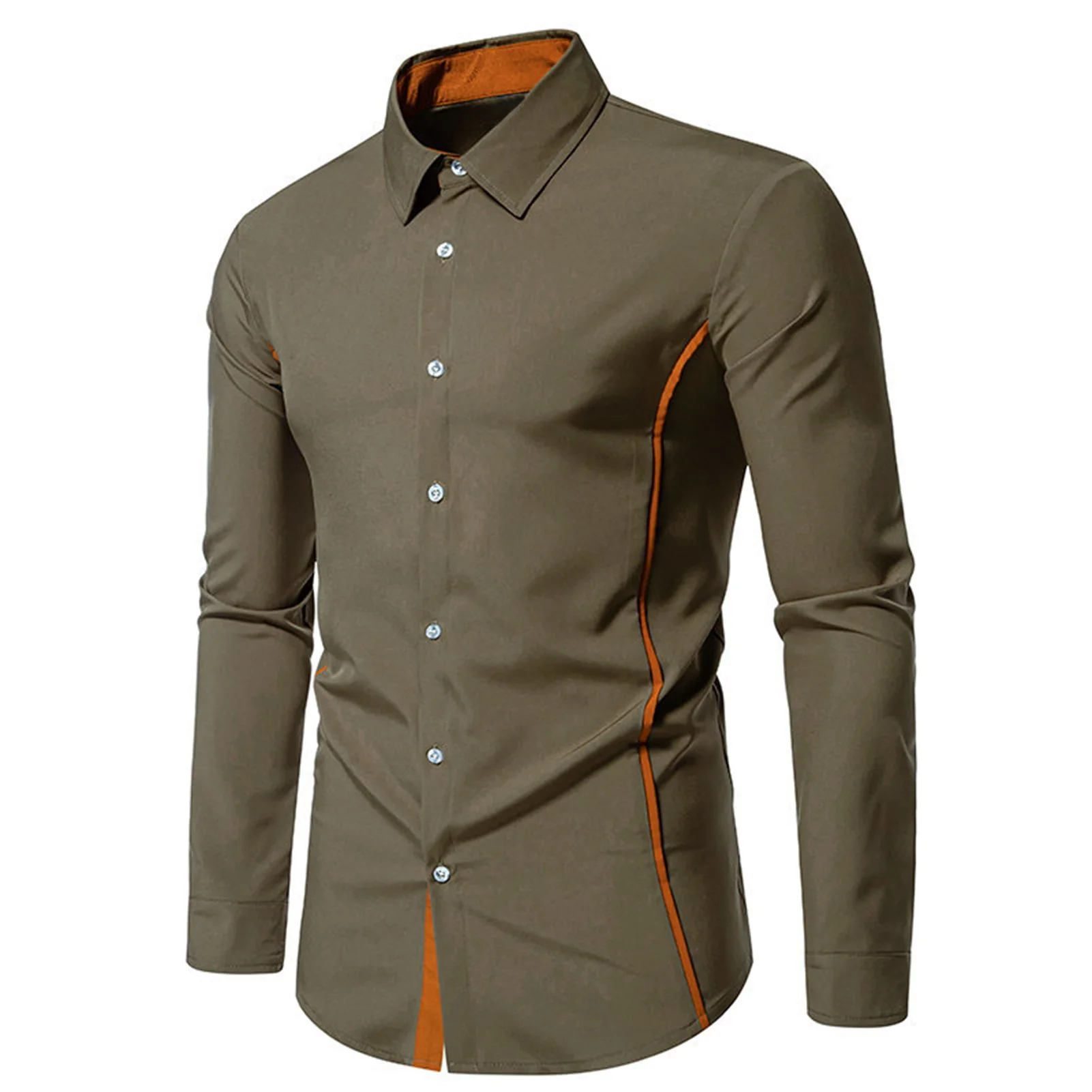 

Shirt Men Clothing Long Sleeved Non Ironing Business Formal Work Suit Shirts Men's Button Tops
