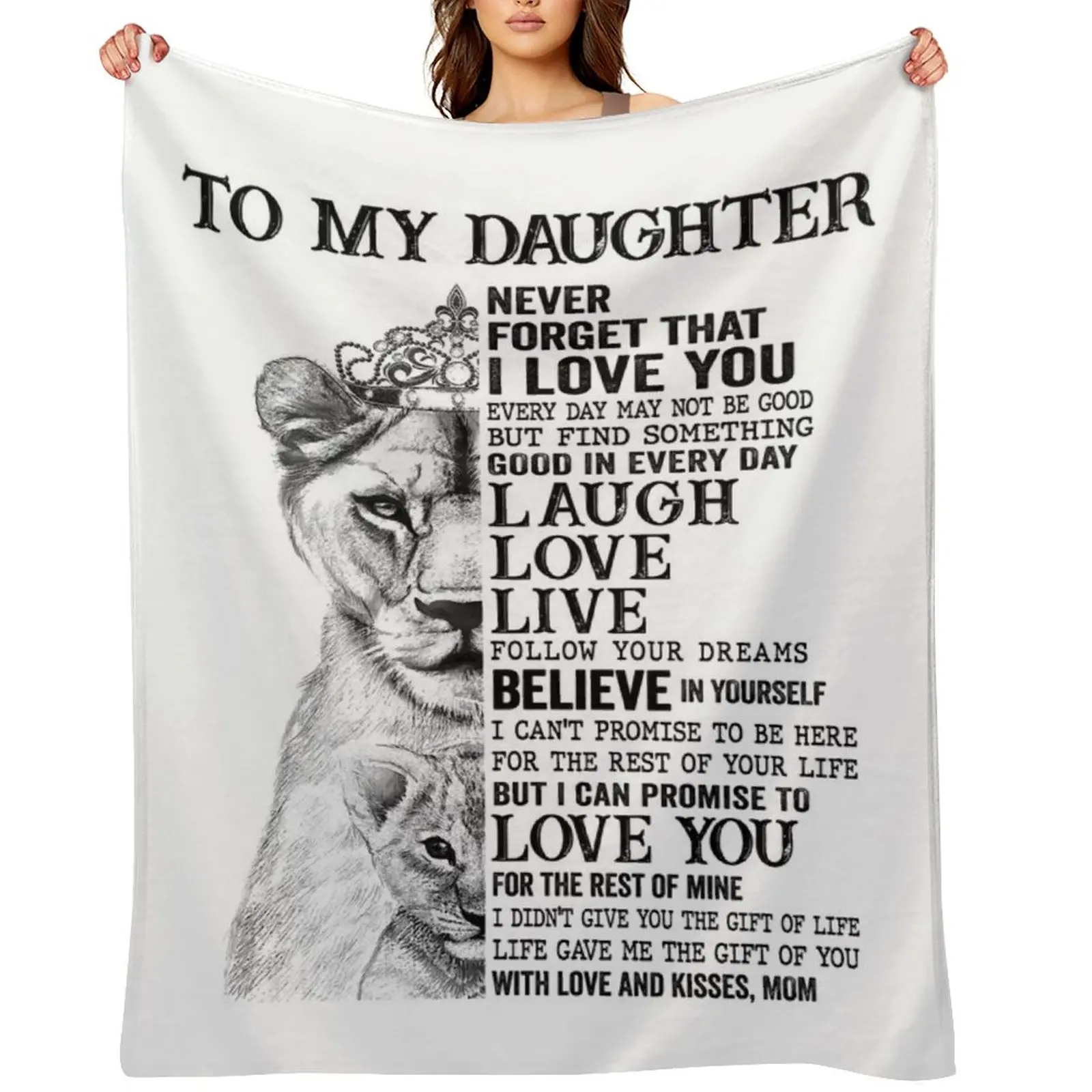 

To My Daughter Never Forget That I Love You Throw Blanket Designers for babies Furrys Cute Plaid Blankets