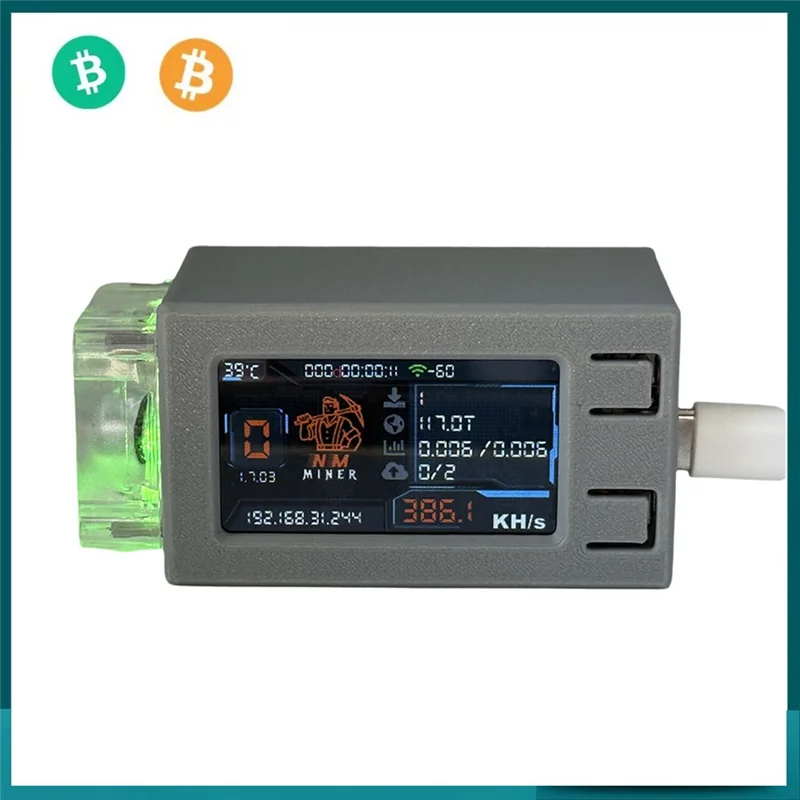 

TTKK-NM Miner Nerd Miner Nerdminer V2 Pro Max Solo Lottery Miner 390KH/S BTC Bitcoin Crypto Miner With RGB Cooling Fan