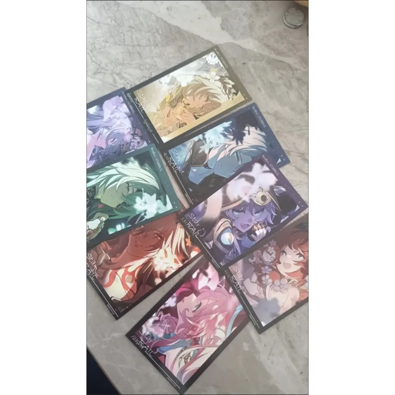 8Pcs/Pack Honkai: Star Rail Merch Fans Collection Character Cards Tribios Castorice Mydei Cipher Anaxa Phainon Aglaea Hyacine