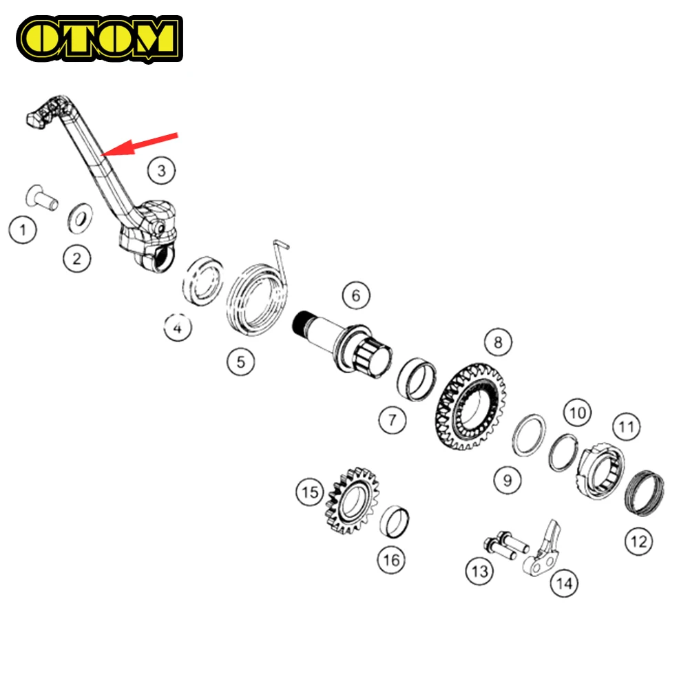 85cc 105cc Motorcycle Kick Starter Start Lever Kickstarter Shaft Kick Lever Kicker Pedal For Koshine XN85 XN105 2 Stroke Engine
